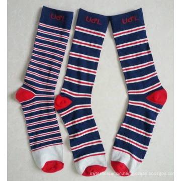 Multiple Stripes Cotton Man Trouser Socks with Custom Logo